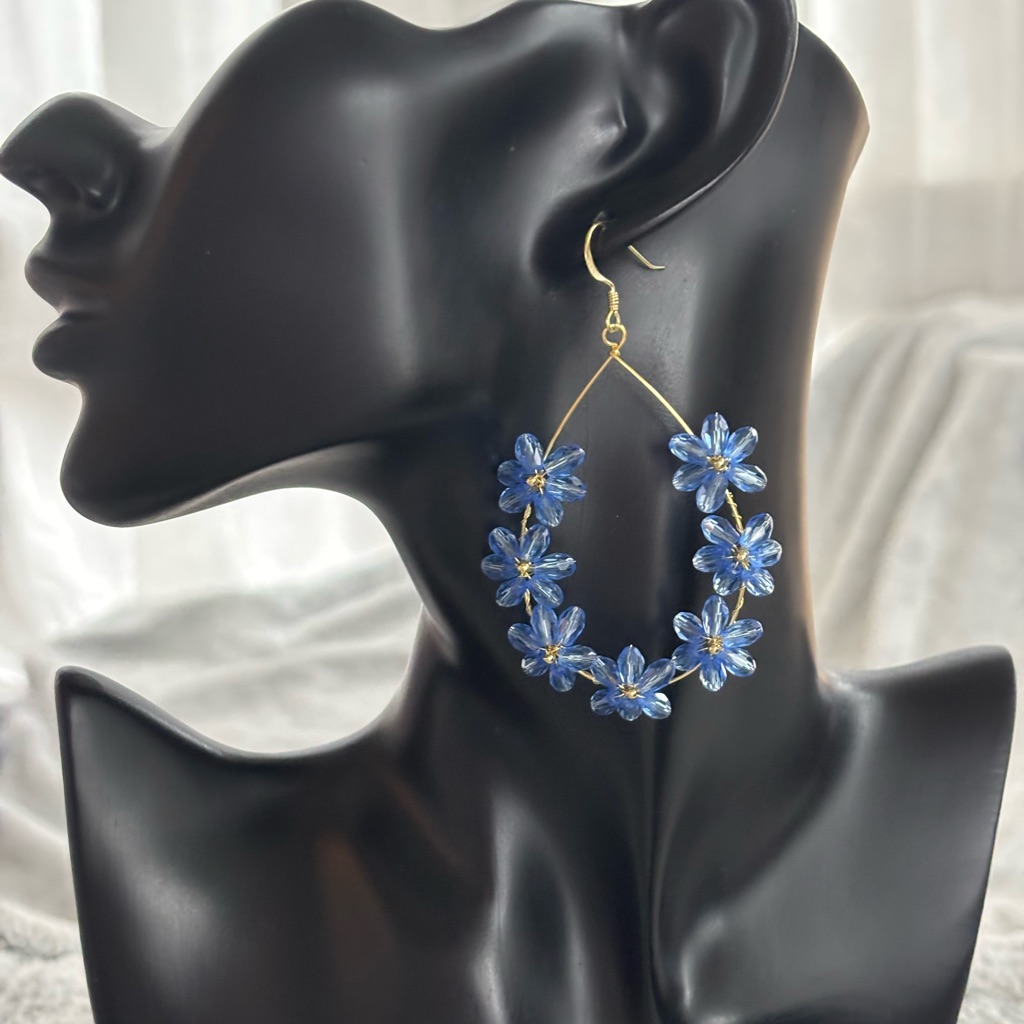 Handmade Austrian Crystal 14k Gold Filled Flower Earrings